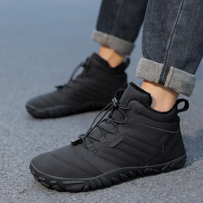 Chaussures de neige de plein air pour hommes et femmes Nouveau style Conception hivernale transfrontalière Anti-dérapant imperméable à l'eau en laine chaude en coton