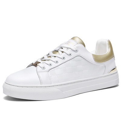 Chaussures blanches à hauteur croissante Sneakers en cuir masculin