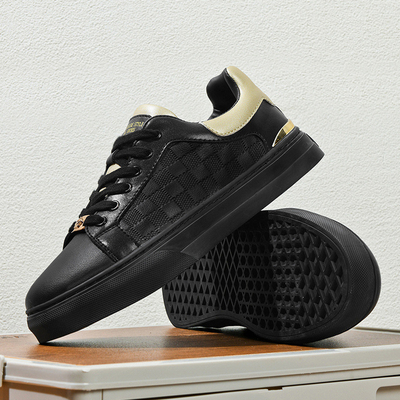 Chaussures blanches à hauteur croissante Sneakers en cuir masculin