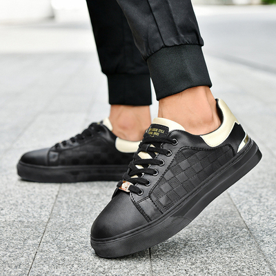 Chaussures blanches à hauteur croissante Sneakers en cuir masculin