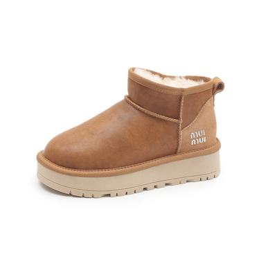Chaussures de neige pour femmes hiver plus velours chaussures de laine épaisses étanches