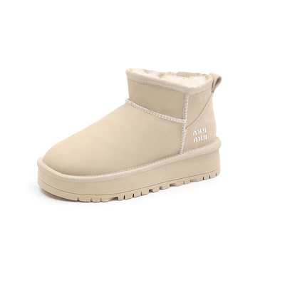 Chaussures de neige pour femmes hiver plus velours chaussures de laine épaisses étanches