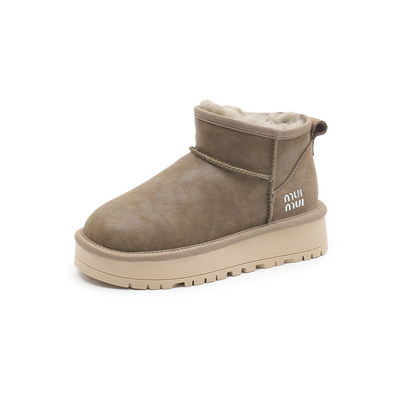 Chaussures de neige pour femmes hiver plus velours chaussures de laine épaisses étanches