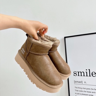 Chaussures de neige pour femmes hiver plus velours chaussures de laine épaisses étanches