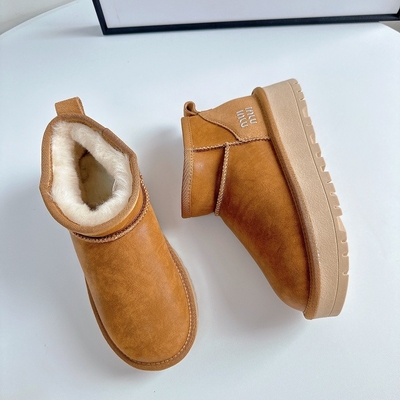 Chaussures de neige pour femmes hiver plus velours chaussures de laine épaisses étanches