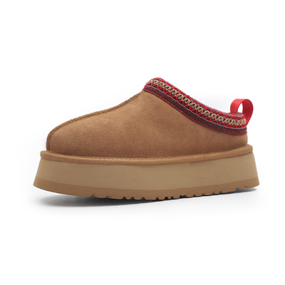 Bottes de neige à semelle épaisse pour femmes, style ethnique, chaussures d'hiver en fourrure neuve