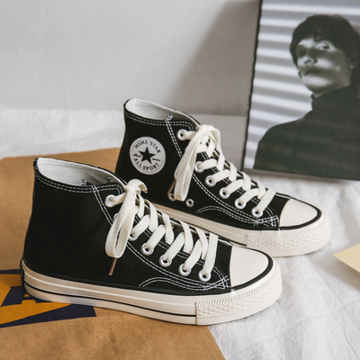 Réplique des années 1970 chaussures de toile pour hommes Ulzzang chaussures de couple bas-top style coréen tendance à la mode adolescents respirants porter