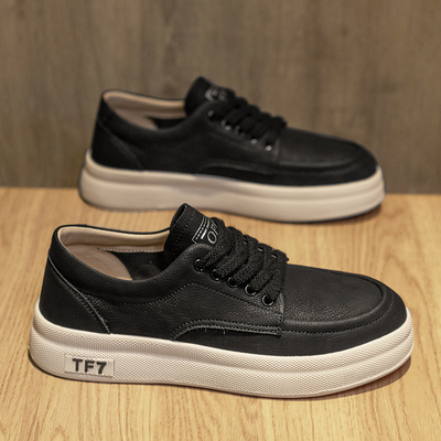 Personnaliser le nouveau style Microfibre en cuir Souliers à semelle épaisse Sneakers à la mode occasionnels bas-hauteur Lace-up chaussures de sport