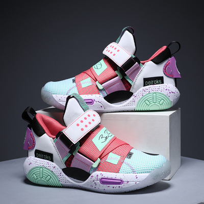 Chaussures de basket-ball pour garçons pour enfants - Chaussures de sport respirantes en maille pour garçons, chaussures d'entraînement professionnelles pour enfants