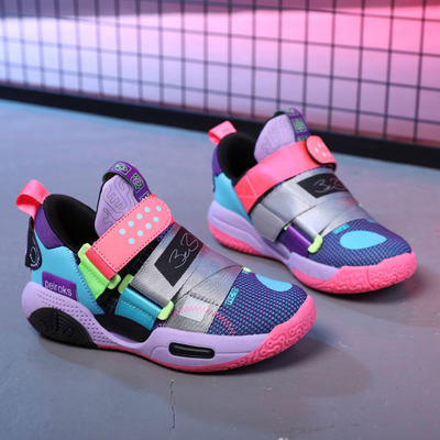 Chaussures de basket-ball pour garçons pour enfants - Chaussures de sport respirantes en maille pour garçons, chaussures d'entraînement professionnelles pour enfants