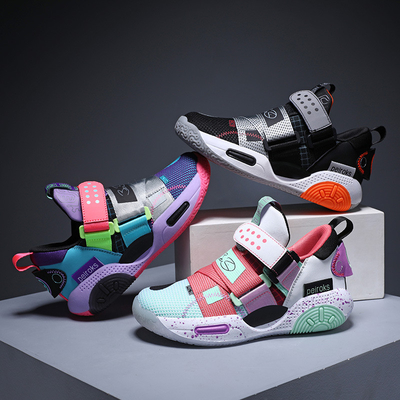 Chaussures de basket-ball pour garçons pour enfants - Chaussures de sport respirantes en maille pour garçons, chaussures d'entraînement professionnelles pour enfants