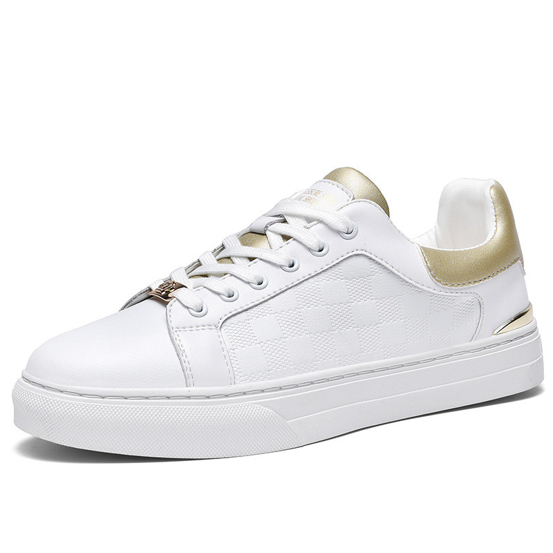 Chaussures blanches à hauteur croissante Sneakers en cuir masculin
