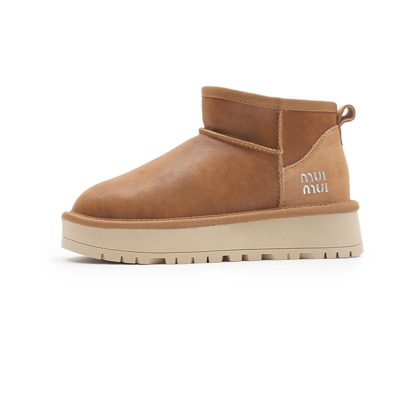 Chaussures de neige pour femmes hiver plus velours chaussures de laine épaisses étanches