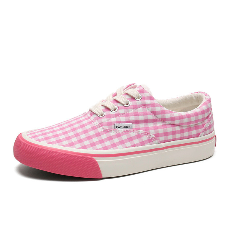 Personnaliser le nouveau style bas-top triple vulcanisés femmes printemps et été étudiant chaussures de toile en rose taille 35-40