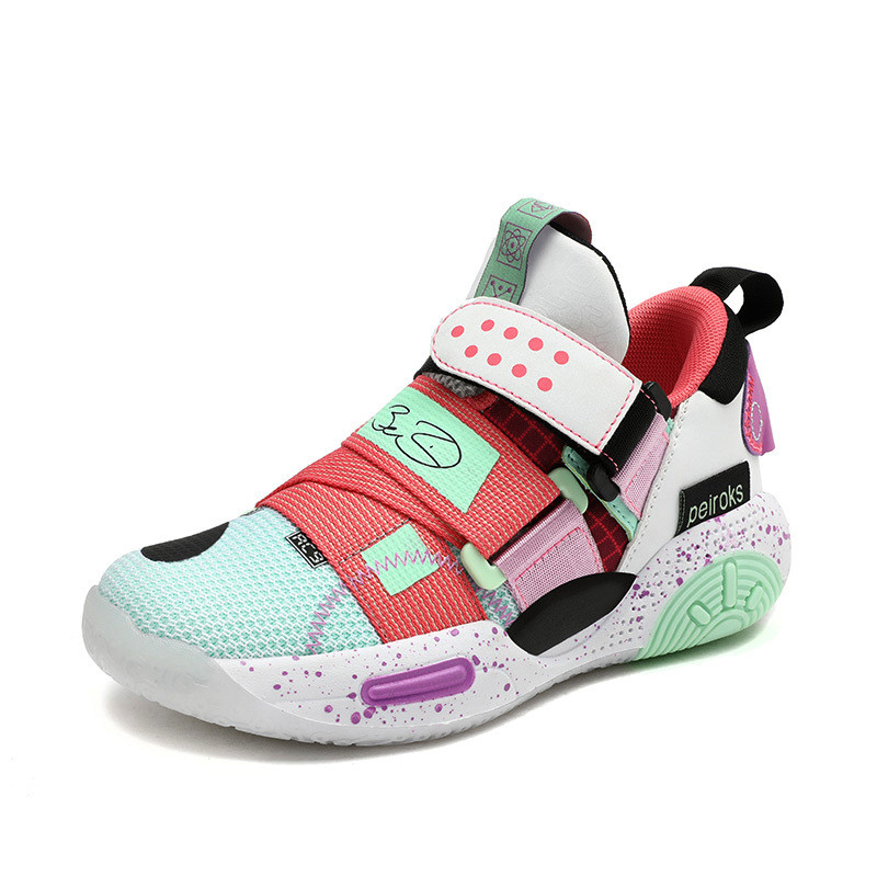 Chaussures de basket-ball pour garçons pour enfants - Chaussures de sport respirantes en maille pour garçons, chaussures d'entraînement professionnelles pour enfants